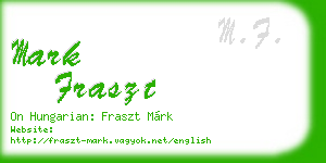 mark fraszt business card
