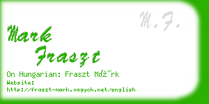 mark fraszt business card